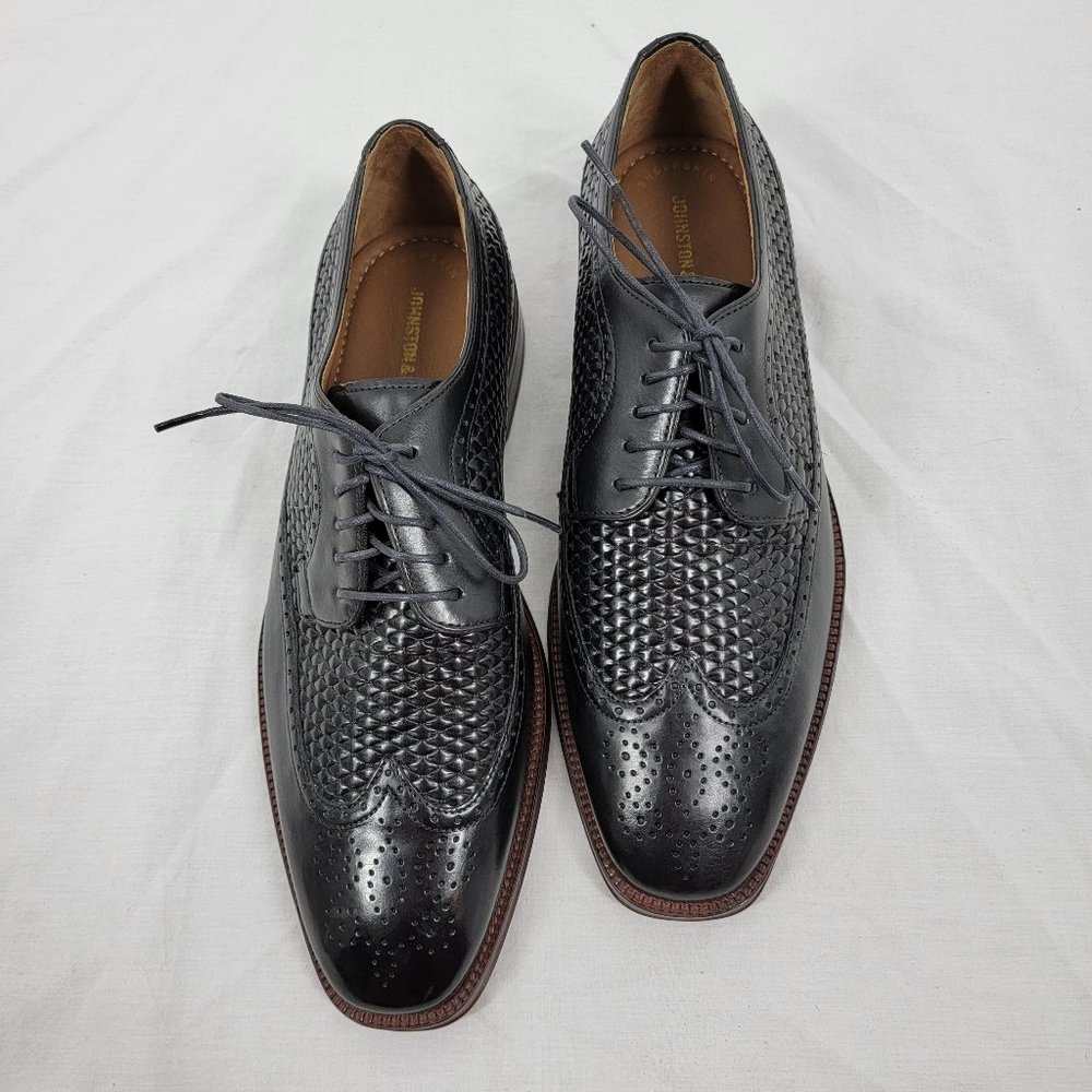 Johnston & Murphy Boydstun Wingtip Italian Leather Shoes Black 15 2621 Men's 8M